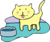 Cat And Water Bowl Clip Art